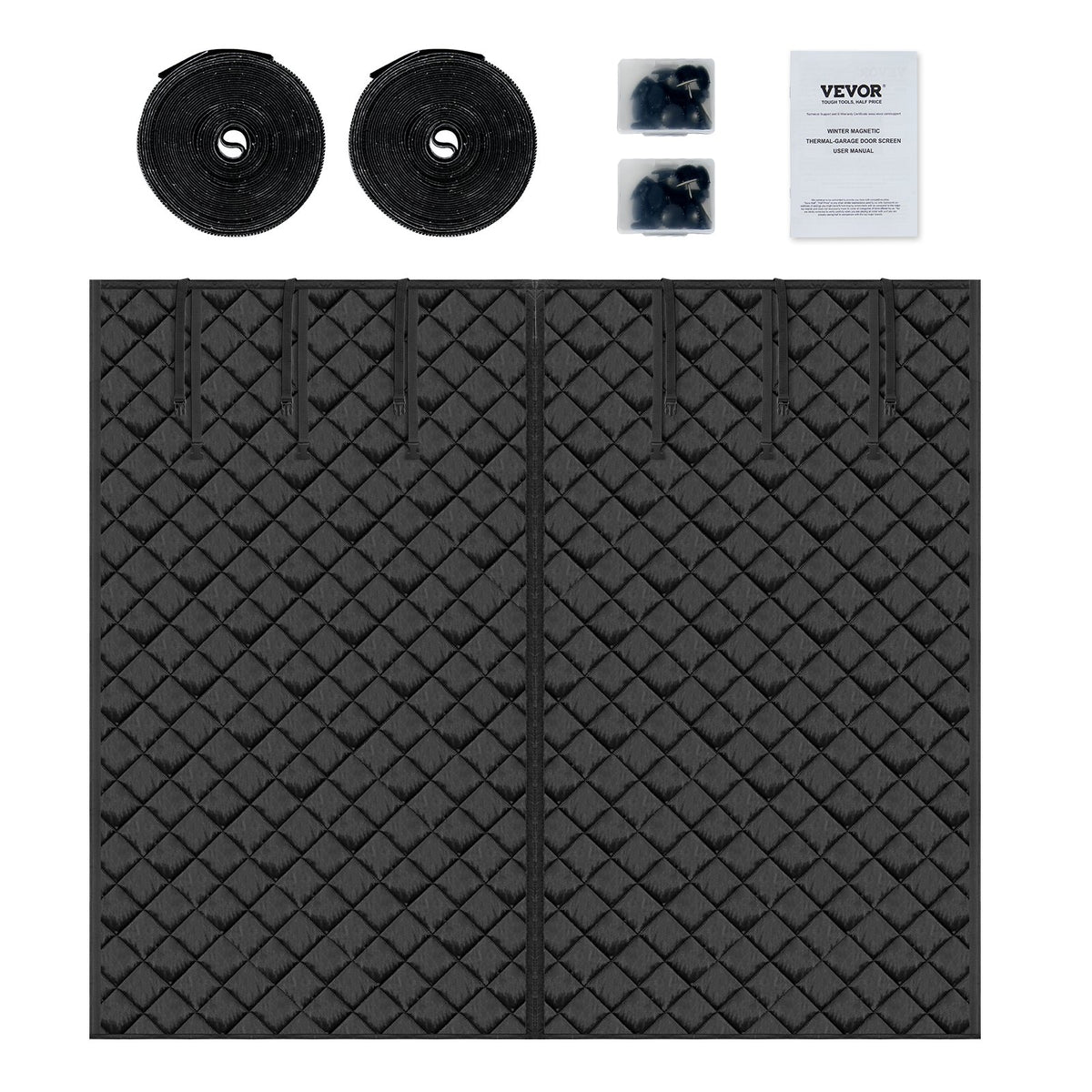 VEVOR Garage Door Screen for Winter, 8x7FT, Garage Door Insulation Kit, Magnetic Thermal Insulated Door Curtain with 300D Oxford Fabric Heavy Duty Weighted Bottom, Easy Assembly for Garage Door - DJCXBNCKMPFL6GJTOV0 - view 10