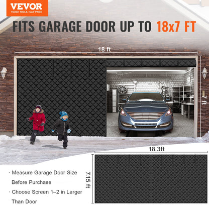 VEVOR Garage Door Screen for Winter, 18x7FT, Garage Door Insulation Kit, Magnetic Thermal Insulated Door Curtain with 300D Oxford Fabric Heavy Duty Weighted Bottom, Easy Assembly for Garage Door - DJCXBNCKMPFLAOZJAV0 - view 3