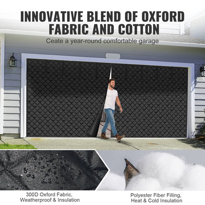 VEVOR Garage Door Screen for Winter, 18x7FT, Garage Door Insulation Kit, Magnetic Thermal Insulated Door Curtain with 300D Oxford Fabric Heavy Duty Weighted Bottom, Easy Assembly for Garage Door - DJCXBNCKMPFLAOZJAV0 - view 4