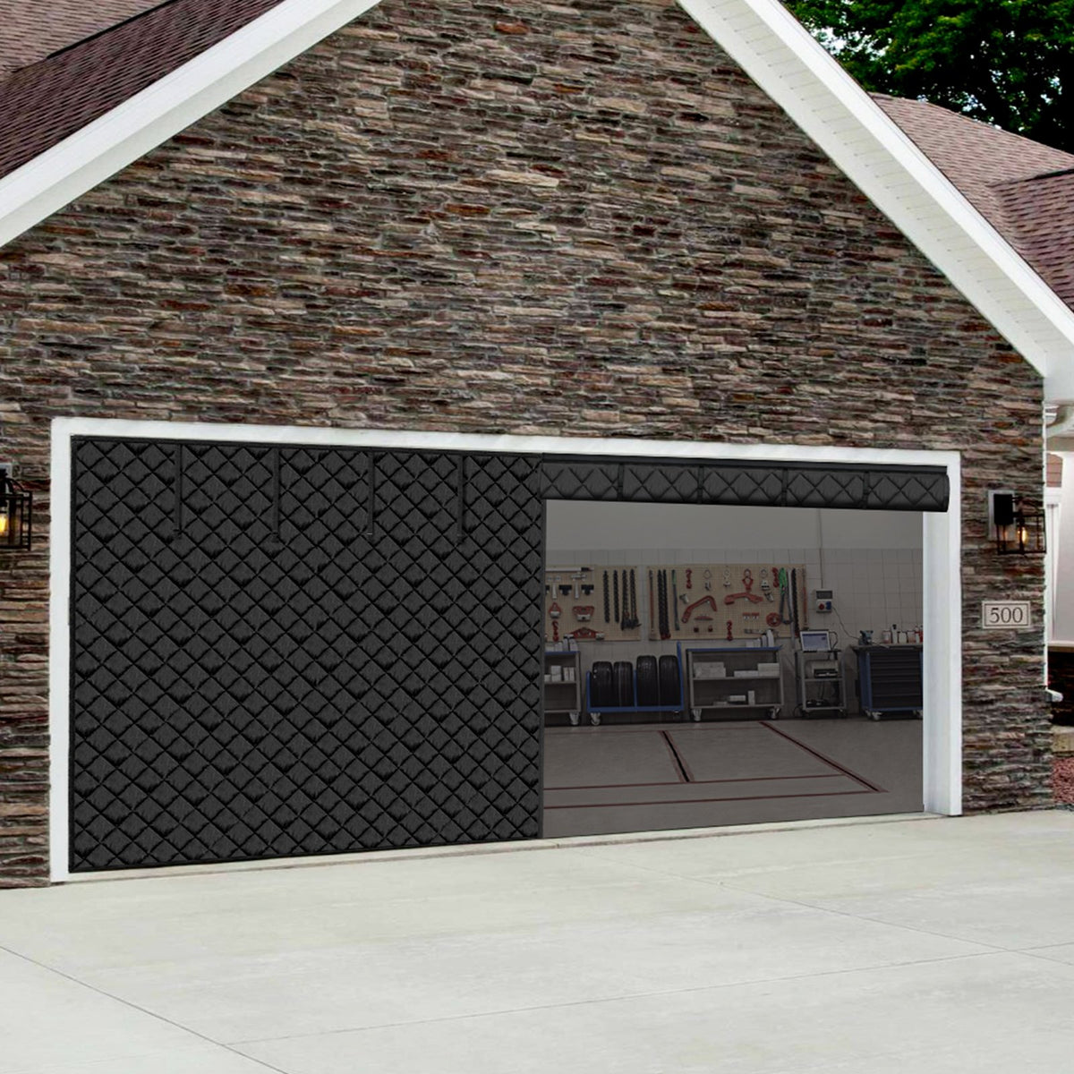 VEVOR Garage Door Screen for Winter, 18x7FT, Garage Door Insulation Kit, Magnetic Thermal Insulated Door Curtain with 300D Oxford Fabric Heavy Duty Weighted Bottom, Easy Assembly for Garage Door - DJCXBNCKMPFLAOZJAV0 - view 9