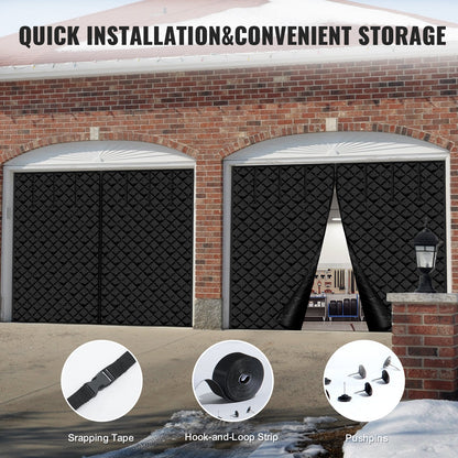 VEVOR Garage Door Screen for Winter, 9x7FT, Garage Door Insulation Kit, Magnetic Thermal Insulated Door Curtain with 300D Oxford Fabric Heavy Duty Weighted Bottom, Easy Assembly for Garage Door - DJCXBNCKMPFLFQBYBV0 - view 7