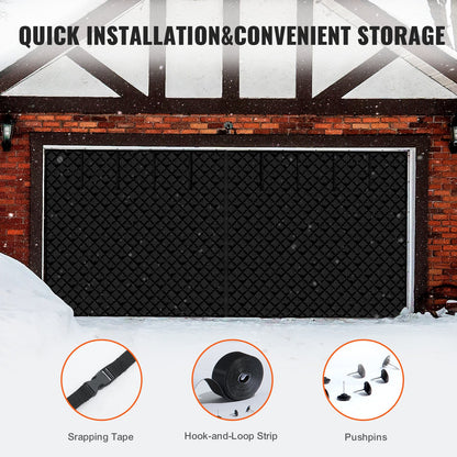 VEVOR Garage Door Screen for Winter, 16x7FT, Garage Door Insulation Kit, Magnetic Thermal Insulated Door Curtain with 300D Oxford Fabric Heavy Duty Weighted Bottom, Easy Assembly for Garage Door - DJCXBNCKMPFLQFCOOV0 - view 7