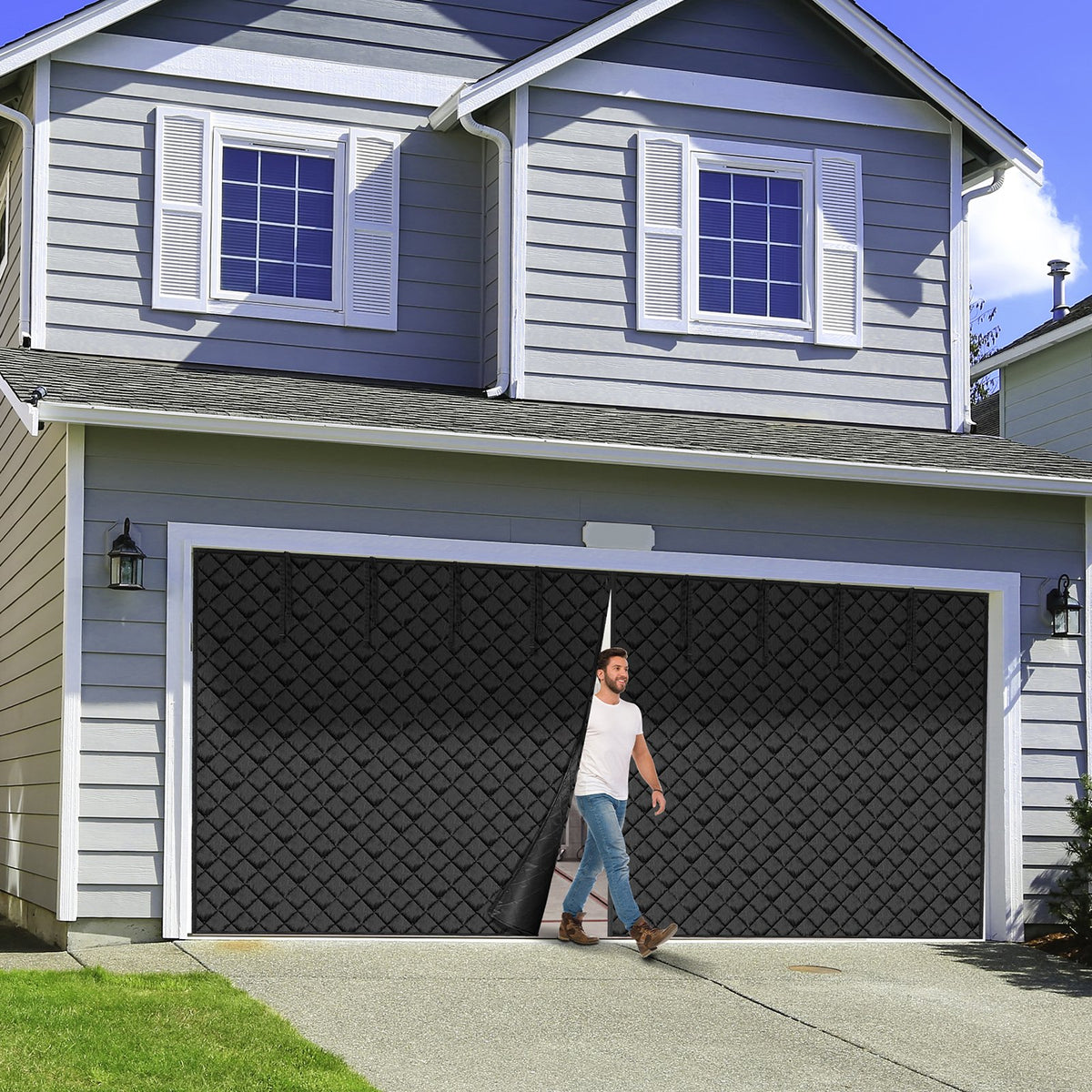 VEVOR Garage Door Screen for Winter, 16x7FT, Garage Door Insulation Kit, Magnetic Thermal Insulated Door Curtain with 300D Oxford Fabric Heavy Duty Weighted Bottom, Easy Assembly for Garage Door - DJCXBNCKMPFLQFCOOV0 - view 9