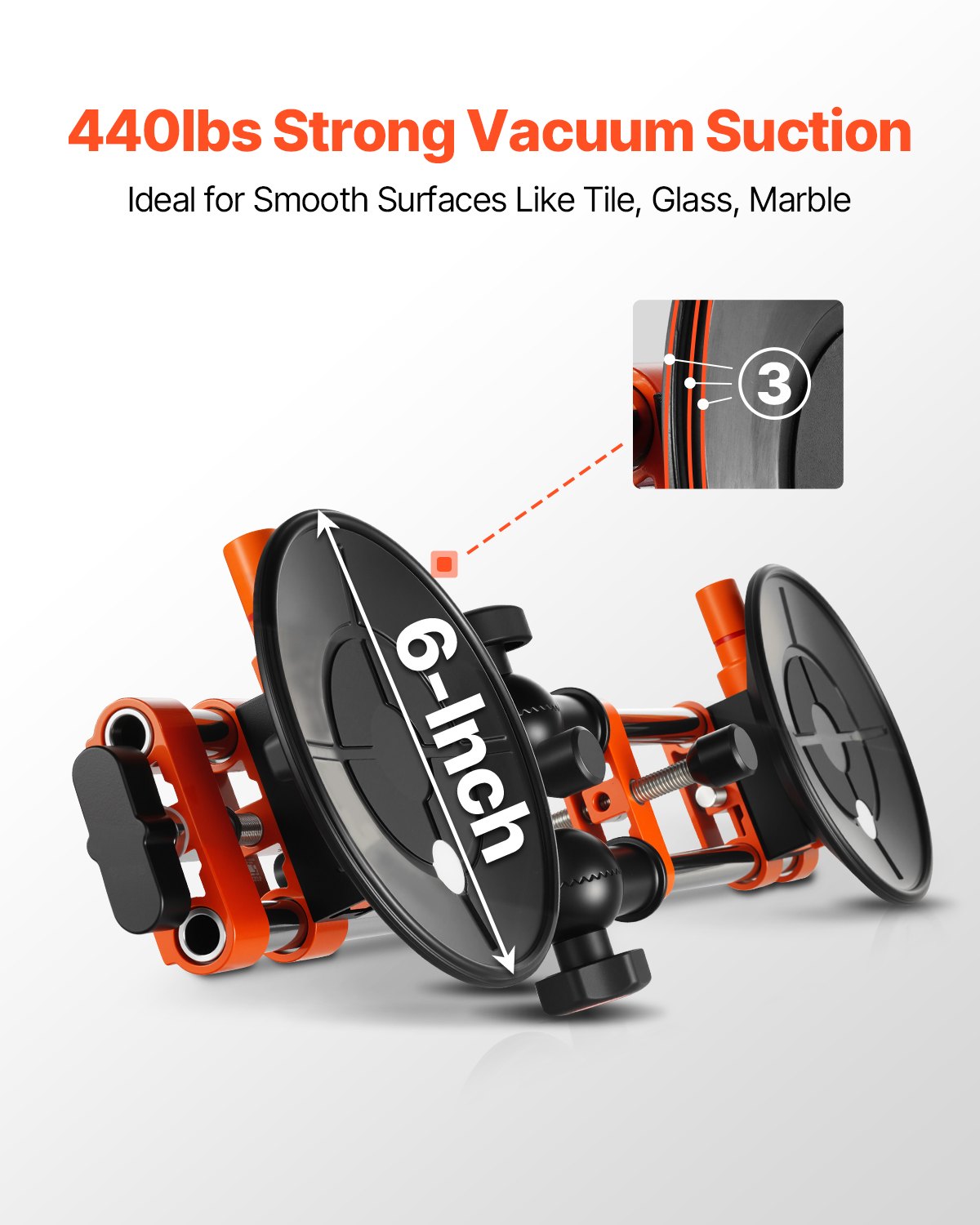 VEVOR Seamless Seam Setter, 2 Packs Granite Seam Setter with 6 in Vacuum Suction Cups, Seam Joiner for Seam Joining & Leveling, 90°-120° Adjustable, Countertop Installation Tool for Tile Marble Slab - DJDJFGDQ9027VNH2Y001V0 - view 3