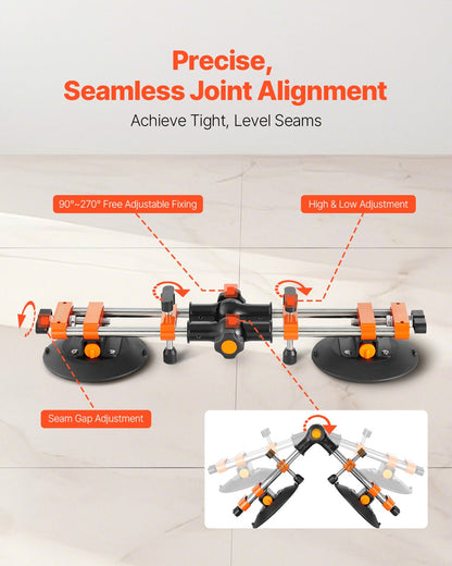 VEVOR Seamless Seam Setter, 2 Packs Granite Seam Setter with 6 in Vacuum Suction Cups, Seam Joiner for Seam Joining & Leveling, 90°-120° Adjustable, Countertop Installation Tool for Tile Marble Slab - DJDJFGDQ9027VNH2Y001V0 - view 4