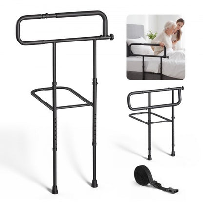 VEVOR Bed Rails for Elderly Adults Folding Bed Side Rail with Floor Support, Length & Height Adjustable, High-Strength Steel Bedside Assist Cane, Fits King Queen Full Twin Bed, 300LBS Strong Capacity - DJKCBSDJKSXZCAPMR001V0 - view 2
