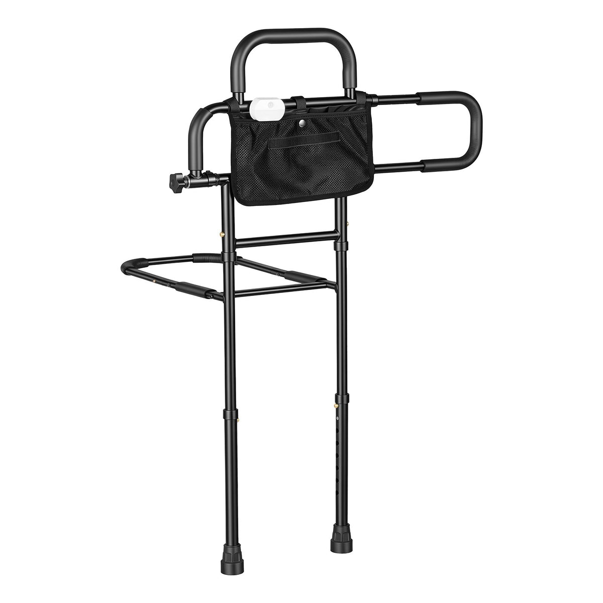 VEVOR Bed Rail for Elderly Adult Folding Bed Assist Rail with Floor Support, Motion Sensor LED Light, 300LBS Dual-Handle Support, Adjustable Handle Length, Storage Pocket, Fit King Queen Full Twin Bed - DJKCBSDJKSXZZJP21001V9 - view 10