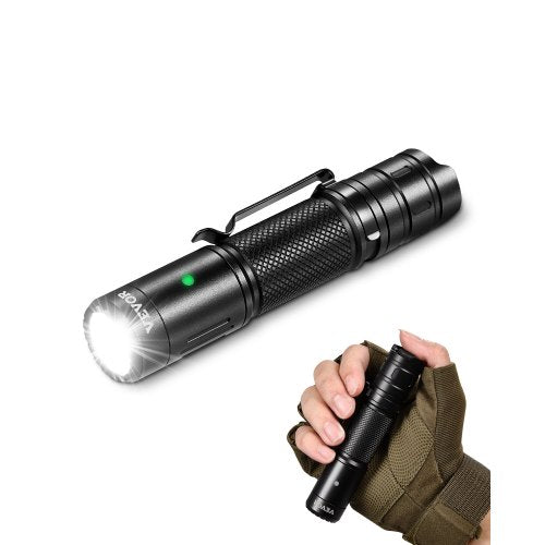 VEVOR Rechargeable Flashlight, High Lumens LED Flashlight with 6 Lighting Modes, IP66 Waterproof Handheld Flash Light for Home, Hiking, Camping, Emergencies, Lightweight & Portable - DJLEDSDTBGLE0AA82V9 - view 2