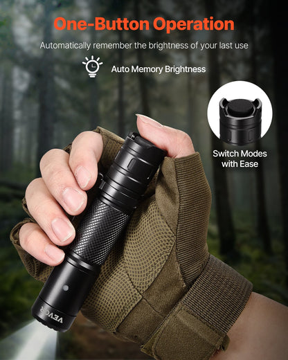VEVOR Rechargeable Flashlight, High Lumens LED Flashlight with 6 Lighting Modes, IP66 Waterproof Handheld Flash Light for Home, Hiking, Camping, Emergencies, Lightweight & Portable - DJLEDSDTBGLE0AA82V9 - view 4