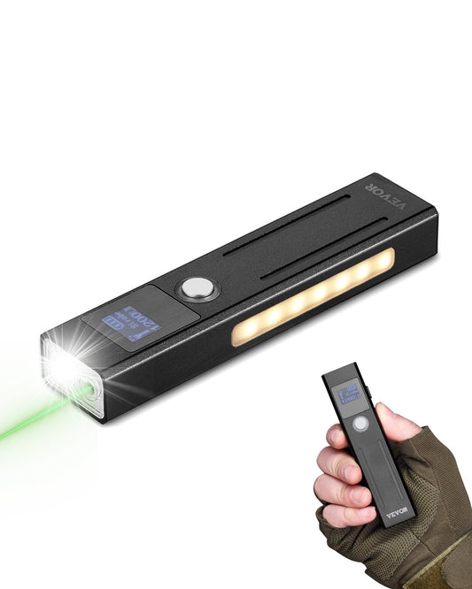 VEVOR EDC Flat Flashlight, 3-in-1 High Lumens LED Flashlight with Green Beam, IPX4 Waterproof Rechargeable Flash Light for Office Presentation, Hiking, Camping, Emergencies, Lightweight & Portable - DJLEDSDTBGLET6J3NV9 - view 1