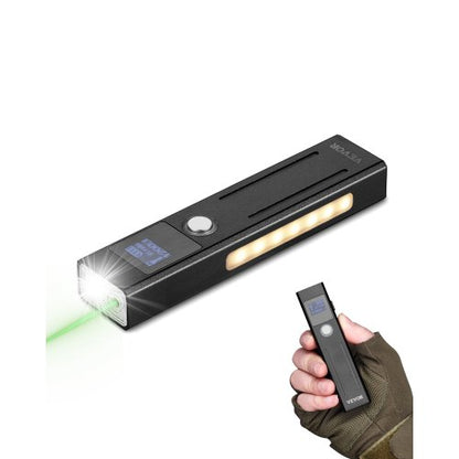 VEVOR EDC Flat Flashlight, 3-in-1 High Lumens LED Flashlight with Green Beam, IPX4 Waterproof Rechargeable Flash Light for Office Presentation, Hiking, Camping, Emergencies, Lightweight & Portable - DJLEDSDTBGLET6J3NV9 - view 2