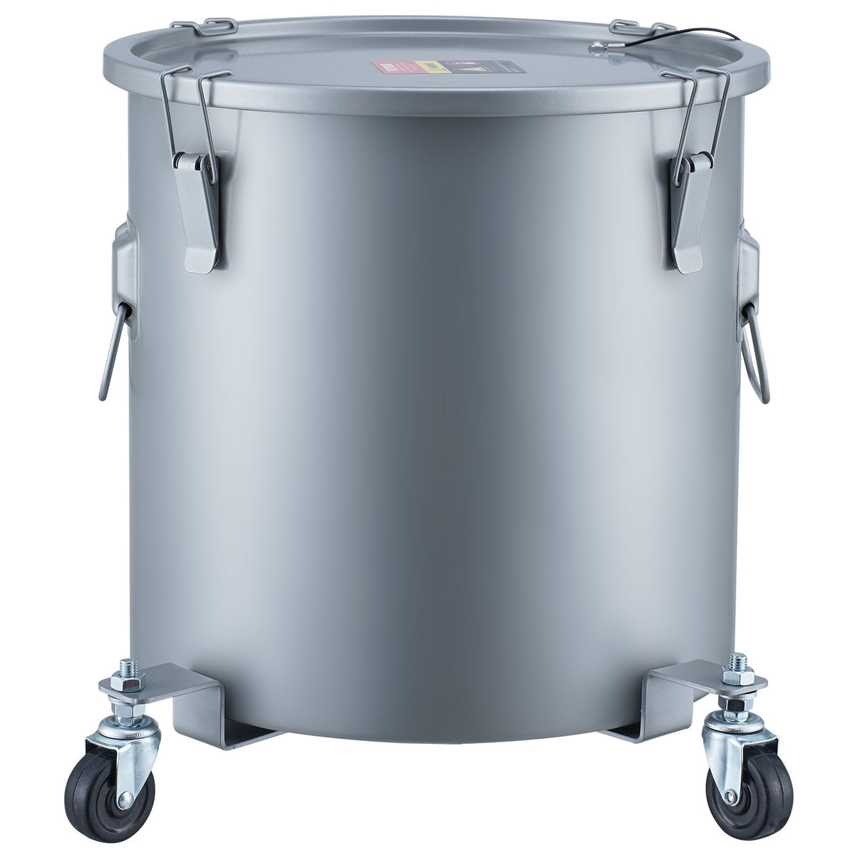 VEVOR Fryer Grease Bucket, 10 Gal Oil Disposal Caddy with Caster Base, Carbon Steel Rust-Proof Coating, Oil Transport Container with Lid, Lock Clips, Filter Bag for Hot Cooking Oil Filtering, Gray - DJLZGYZTTG10NGAG5V0 - view 10