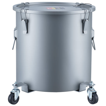 VEVOR Fryer Grease Bucket, 10 Gal Oil Disposal Caddy with Caster Base, Carbon Steel Rust-Proof Coating, Oil Transport Container with Lid, Lock Clips, Filter Bag for Hot Cooking Oil Filtering, Gray - DJLZGYZTTG10NGAG5V0 - view 10