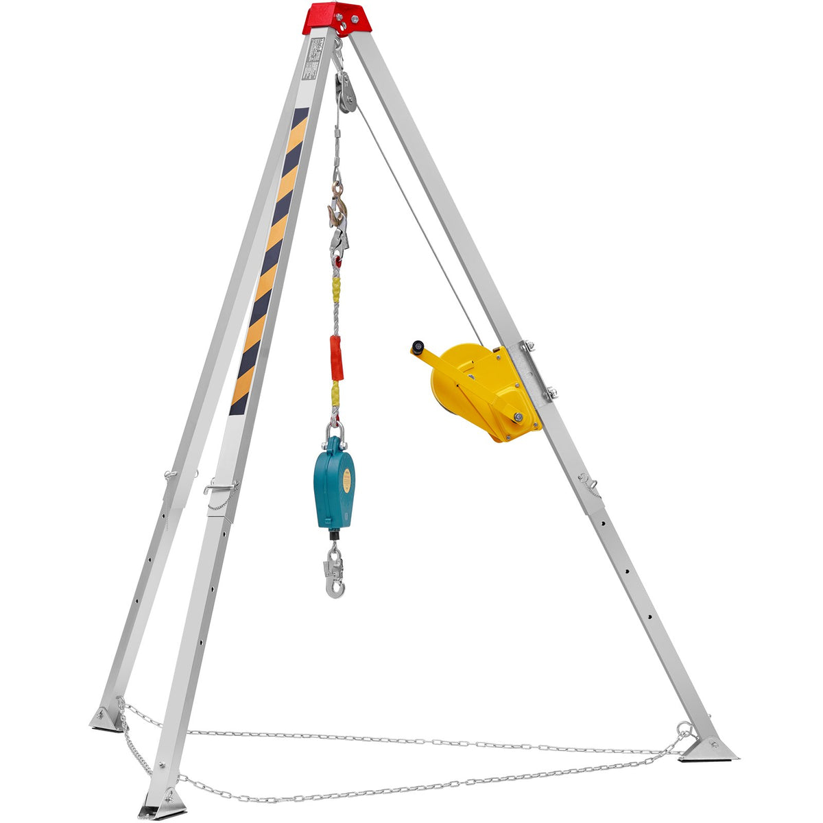 VEVOR 2600 lbs Winch Confined Space Tripod Kit, Confined Space Tripod 8' Legs and 98' Cable, Confined Space Rescue Tripod 33' Fall Protection with Blower, Gas detector, Harness. - DJPJYSJJ26003HE5NV1 - view 10