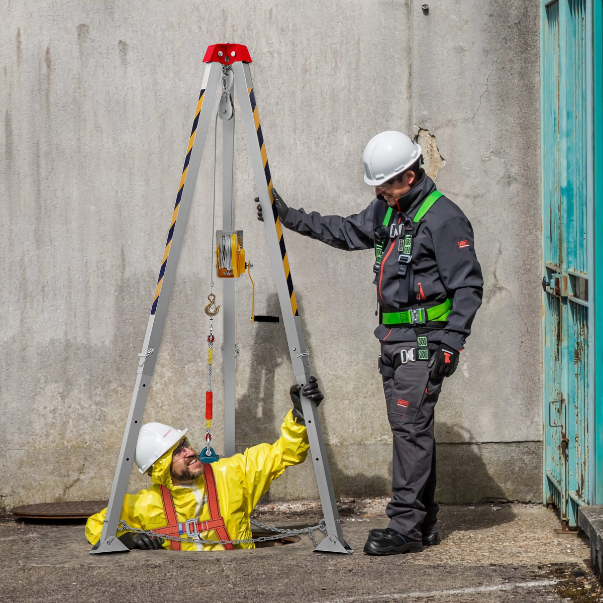 VEVOR Confined Space Tripod Kit, Confined Space Tripod 7' Legs Bracket and 98' Cable, Confined Space Rescue Tripod 32.8' Fall Protection, 1200 lbs Winch, Storage Bag - DJPJYSJJWBB39DPTDV0 - view 9
