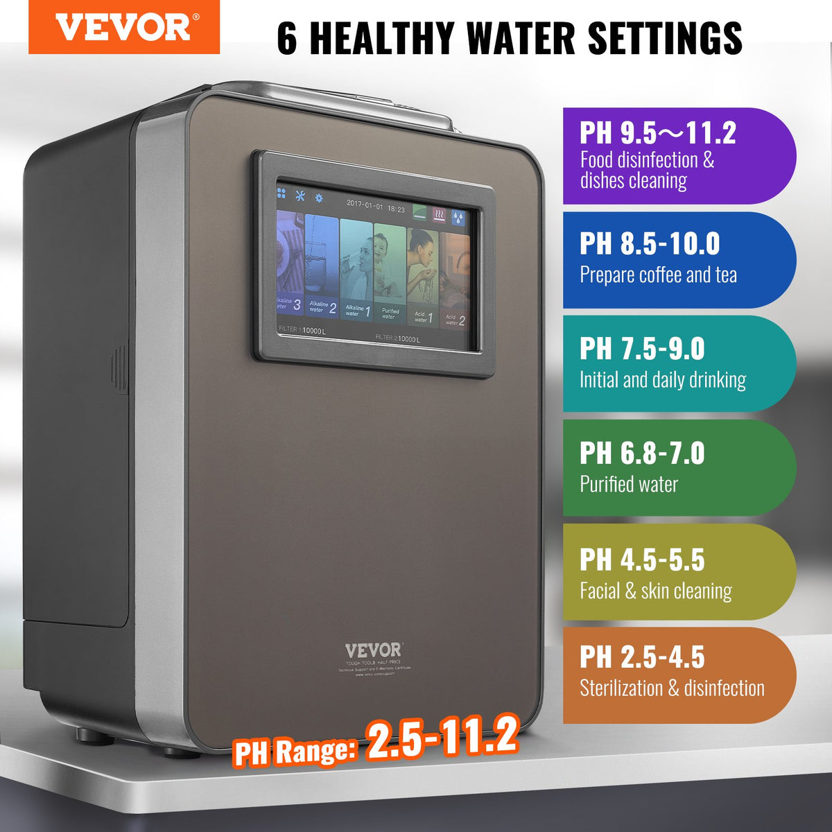 VEVOR Water Ionizer Machine - Select Your Configuration - DJSJTS8B0000SXB3NV1 - view 2