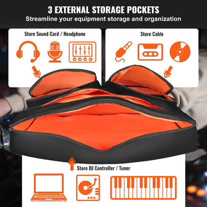 VEVOR Padded DJ Mixer Gig Bag, 1200D Oxford Fabric, DJ Gear Carry Bag with a Storage Pocket 4.92 ft Removable Shoulder Strap 0.39 in Padding, 32.6 x 8.6 x 20.4 in Storage Case Fits for DJ Controller - DJSNB1200DNJ4SLSSV0 - view 4