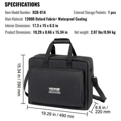 VEVOR Padded DJ Mixer Gig Bag, 1200D Oxford Fabric, DJ Gear Carry Bag with a Storage Pocket 4.92 ft Removable Shoulder Strap 0.39 in Padding, 19.29 x 8.66 x 15.34 in Storage Case for DJ Controller - DJSNBDJKZTSNTICQVV0 - view 8