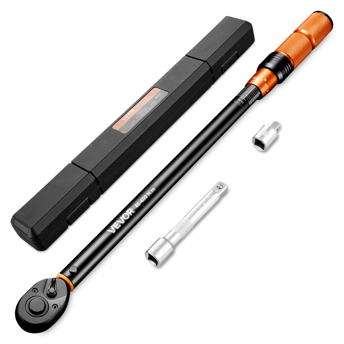 VEVOR Torque Wrench 1/2-inch Drive Click Torque Wrench ±3% High Precision, 29.4-294.1 lbf-ft / 40-400 N.m, Dual Scale Readings, with Extension Bar, Adapter and Storage Case, for Automotive Repair - DJSNLBSHCS40XNN4U001V0 - view 1
