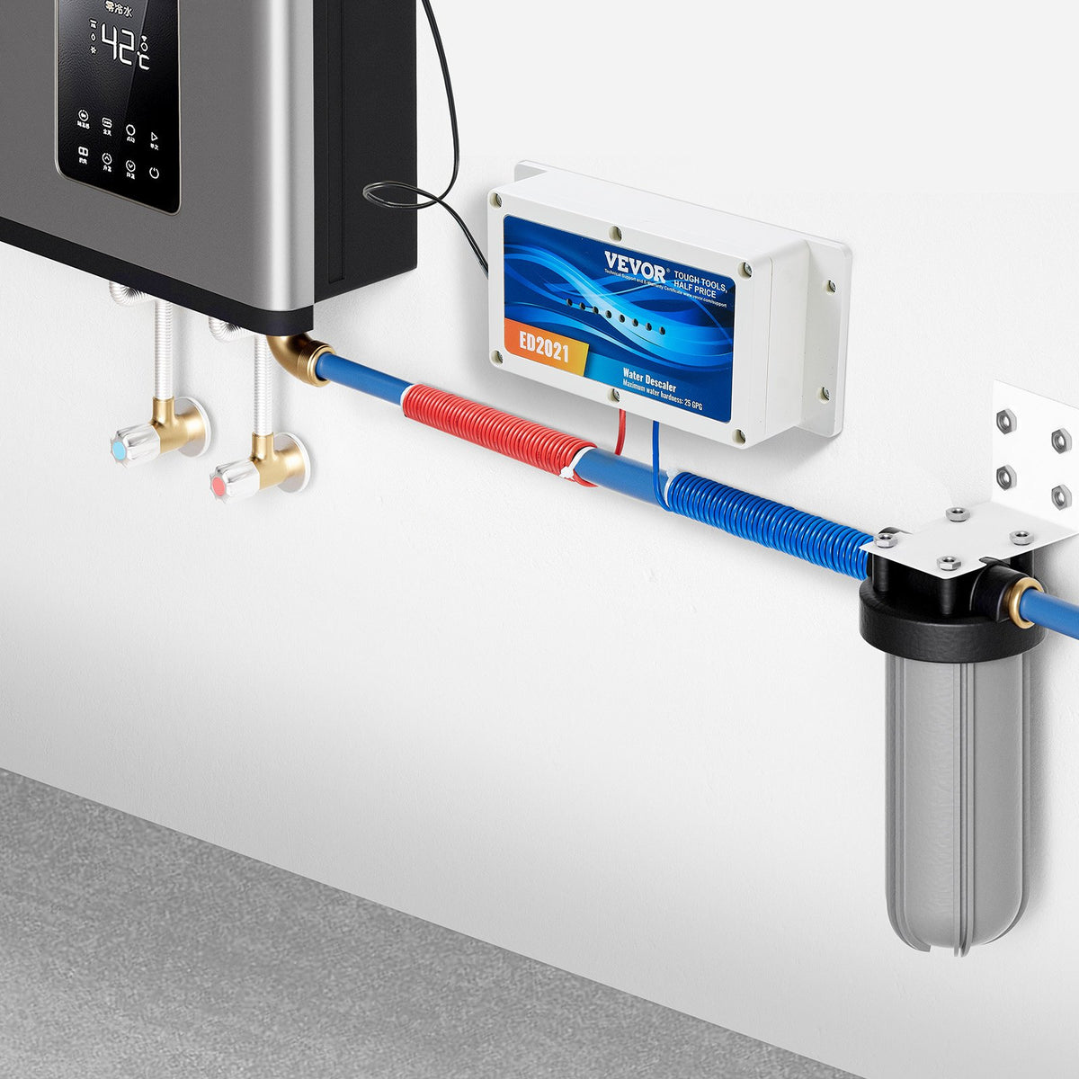 VEVOR Electronic Water Descaler System, Whole House Salt Free Descaler, Hard Water Conditioner to Reduces Scale Build-Up, for All Kinds of Plumbing Pipes, Durable for Over 6 Years - DJSWYRSQ1INC9XT44V1 - view 9
