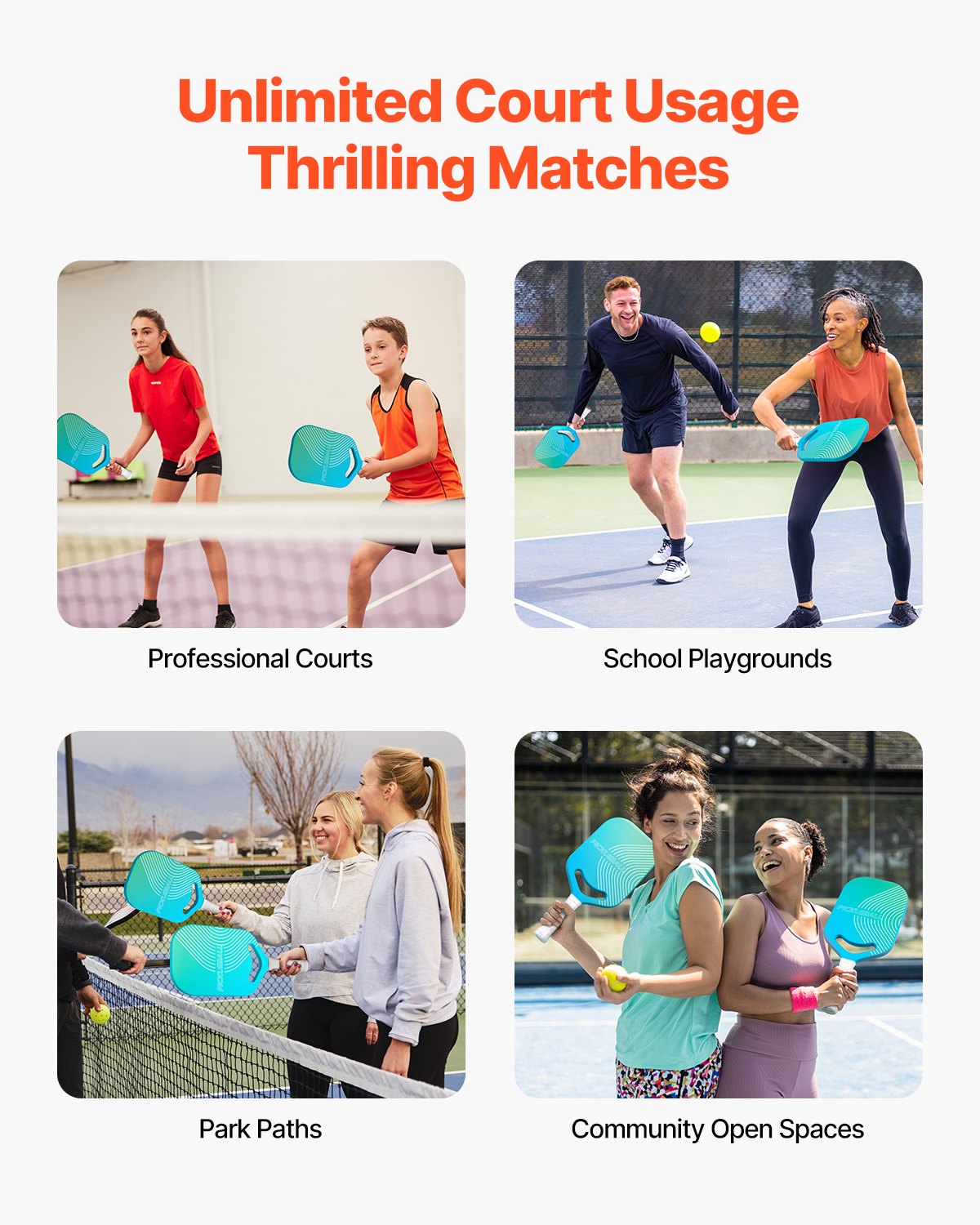 VEVOR Pickleball Paddle with Aero Throat, T700 Carbon Fiber Surface & Honeycomb Core, Professional Pickleball Paddle with Increased Power & Control & Spin, Pickle Ball Racket for Adults, Men & Women - DJZSYKT700TXDXOGQ001V0 - view 7