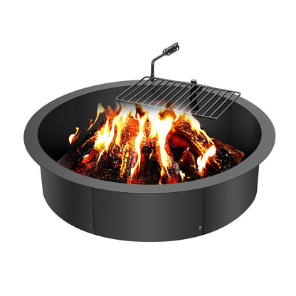 VEVOR Fire Pit Ring, Fire Pit Insert with Barbecue Fire Ring, 35-In Outer/31-In Inner Diameter, 8.5in Height, Carbon Steel Liner DIY Campfire Ring above/In-Ground, for Outdoor Camping, Bonfires - DKJHH31INCH165WYPV0 - view 1