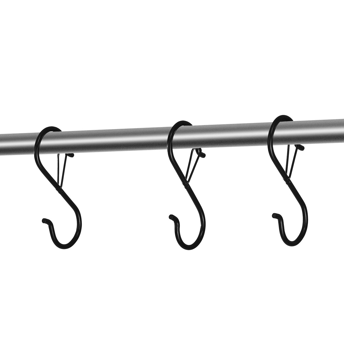 VEVOR S Hooks 36 Pack, 39.68 LBS Capacity for Bars up to 0.85 Inch, S Shaped Hooks with Safety Buckle, Heavy Duty Metal Hangers for Plants, Jeans, Clothes in Garden, Closet, Kitchen, Bedroom, Black - DKKGG12JZ375K1G0E001V0 - view 10
