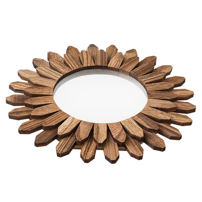 VEVOR Wall Mirror Decorative, 12-inch Rustic Wood Wall Decor Mirror, Boho Sunburst Aesthetic Mirrors for Bedroom Living Room Bathroom Entryway - Warming Gifts for New Home (Carbonized Black) - DKSZSQJ1J0005EYSB001V0 - view 10