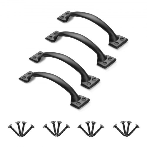 VEVOR Barn Door Handle, 4Pcs 6.5 in Rustic Fence Gate Handle, Rust-Resistant Coating, Heavy Duty Carbon Steel Outdoor Gate Handles, Easy to Install, Metal Sliding Door Pulls for Garage Shed Pantry - DKXZLMBS65INGIQ1H001V0 - view 2