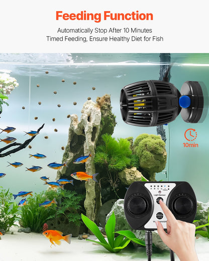 VEVOR Aquarium Wave Maker, 40W, 3963 GPH Quiet and Strong DC Powerhead, Adjustable Fish Tank Circulation Pump with Controller, Strong Magnetic Base, 360° Rotating Wavemaker, for Freshwater Saltwater - DKZQDSZZLJMN35L11001V1 - view 6