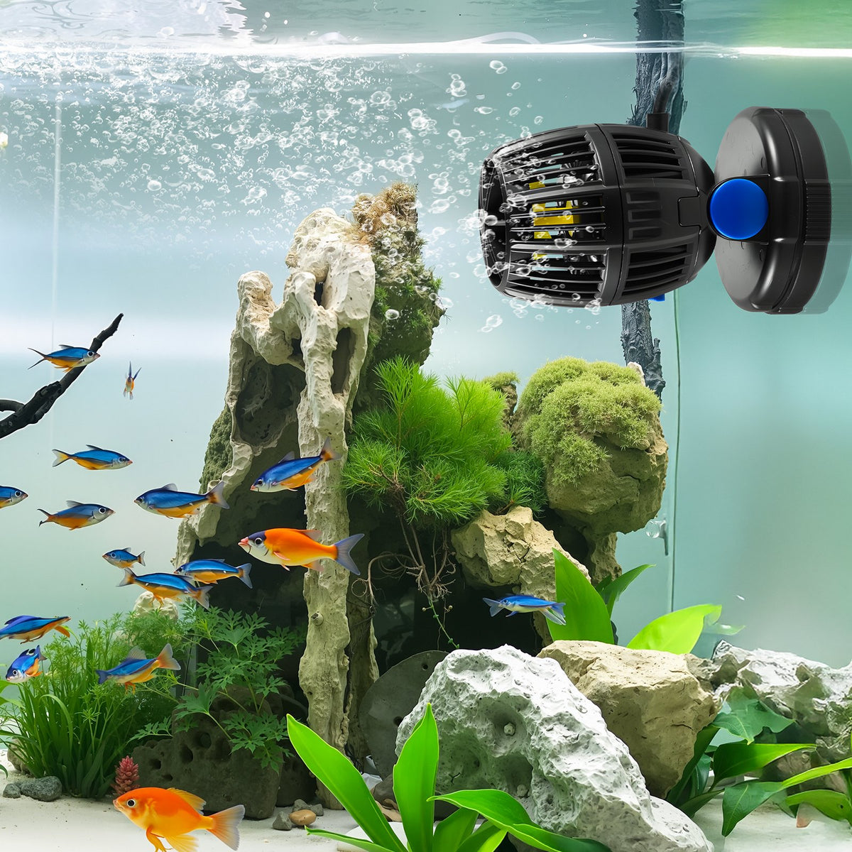 VEVOR Aquarium Wave Maker, 10W, 1057 GPH Quiet and Strong DC Powerhead, Adjustable Fish Tank Circulation Pump with Controller, Strong Magnetic Base, 360° Rotating Wavemaker, for Freshwater Saltwater - DKZQDSZZLJMNVJMXF001V1 - view 9