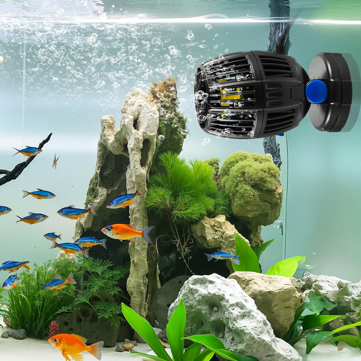 VEVOR Aquarium Wave Maker, 20W, 2113 GPH Quiet and Strong DC Powerhead, Adjustable Fish Tank Circulation Pump with Controller, Strong Magnetic Base, 360° Rotating Wavemaker, for Freshwater Saltwater - DKZQDSZZLJMNXI2QB001V1 - view 9
