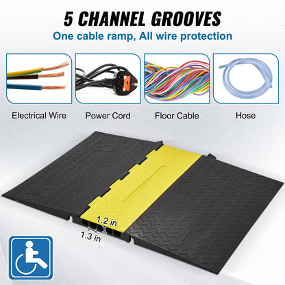 VEVOR Cable Protectors & Ramps - Select Your Configuration - DLADA15WH1212LBRZV0 - view 3