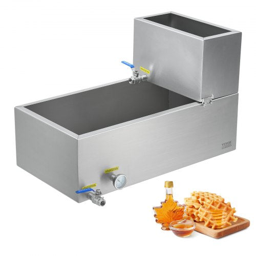 VEVOR Maple Syrup Evaporator Pan, 19.6 Gallon, 285 Cups of 8.8oz Maple Syrup, Flat Evaporator Pan with Thermometer, 2 Valves and 3 Heating Methods, 304 Stainless Steel Maple Syrup Pan for Home, Outdoor - DLCZFQ196JL0JM3FQV0 - view 2