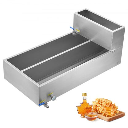 VEVOR Maple Syrup Evaporator Pan, 47 Gallon, 683 Cups of 8.8oz Maple Syrup, Flat Evaporator Pan with Thermometer, 2 Valves and 3 Heating Methods, 304 Stainless Steel Maple Syrup Pan for Home, Outdoor - DLCZFQ47JL00F8EDKV0 - view 2