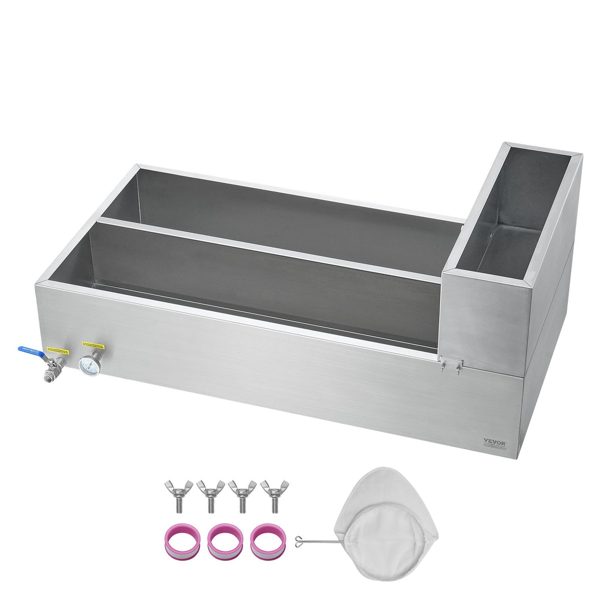 VEVOR Maple Syrup Evaporator Pan, 47 Gallon, 683 Cups of 8.8oz Maple Syrup, Flat Evaporator Pan with Thermometer, 2 Valves and 3 Heating Methods, 304 Stainless Steel Maple Syrup Pan for Home, Outdoor - DLCZFQ47JL00F8EDKV0 - view 10