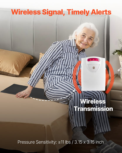VEVOR Bed Alarm System for Elderly Adults, 14 x 30-inch Wireless Bed Sensor Pad with Pager, Safety Bed Alarms and Fall Prevention Pad for Home, Hospital, Rehabilitation Center - DLFSDYLGYCDY6JVU2V9 - view 3