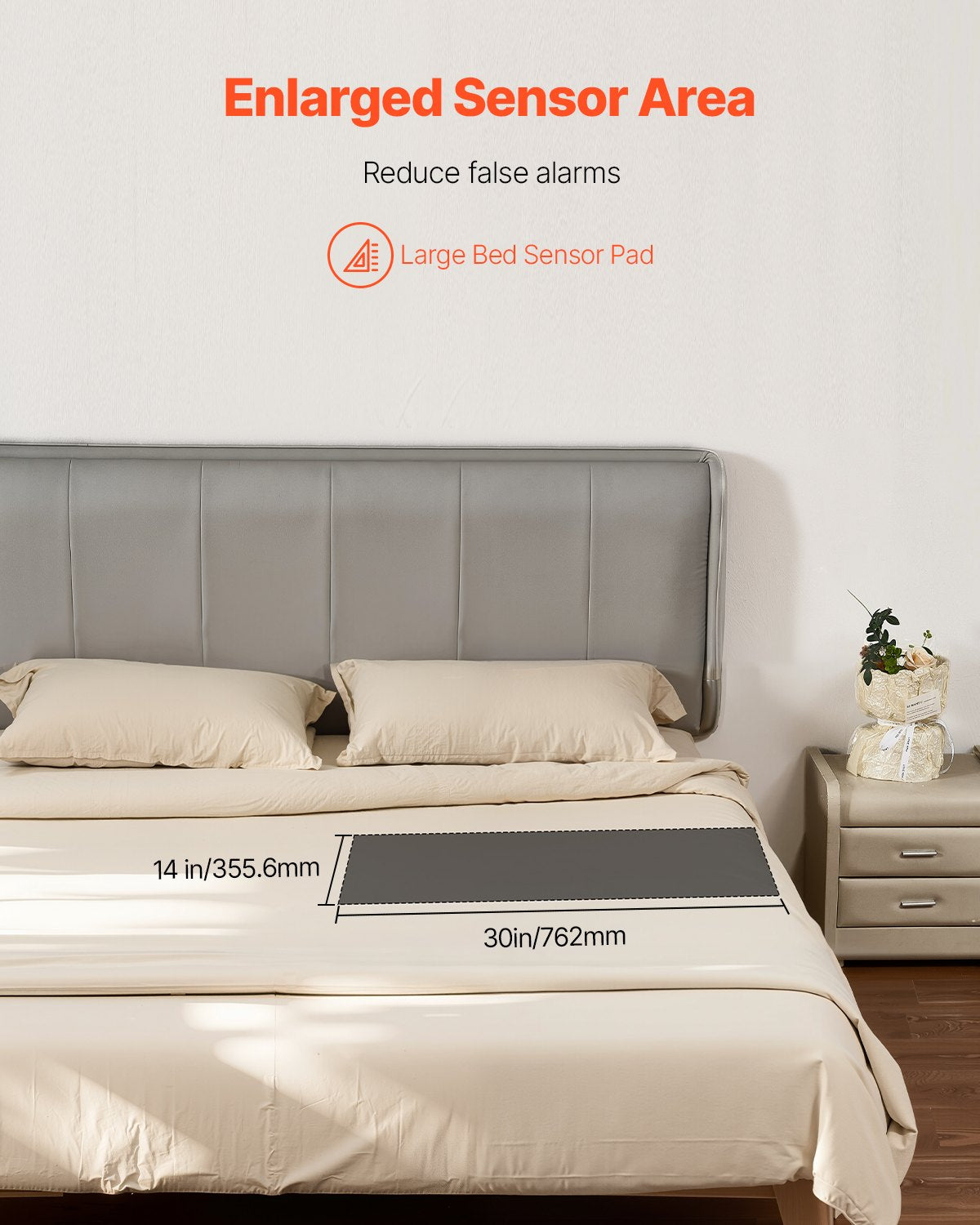 VEVOR Bed Alarm System for Elderly Adults, 14 x 30-inch Wireless Bed Sensor Pad with Pager, Safety Bed Alarms and Fall Prevention Pad for Home, Hospital, Rehabilitation Center - DLFSDYLGYCDY6JVU2V9 - view 5