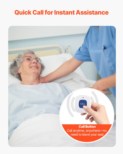 VEVOR Early Alert Bed Alarm System, Wireless Bed Sensor Pad with Call Button & Pager, Pre-Alert Safety Bed Alarms and Fall Prevention for Elderly, Dementia Patients, and Adults (10 x 35-inch) - DLFSDYLGYCDYV7UU3V9 - view 4