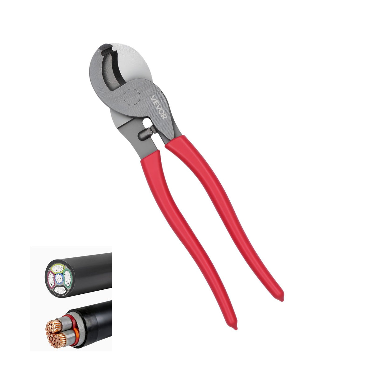 VEVOR High Leverage Cable Cutter, 9-1/4 in Compact, Forged Blades and PVC-Coated Handles, Heavy Duty Cable Cutting Pliers Tool for 4/0 AWG Aluminum, 2/0 AWG Soft Copper and 100-Pair 24AWG Comm Cables - DLJD10INCHGGFDA2D001V0 - view 1