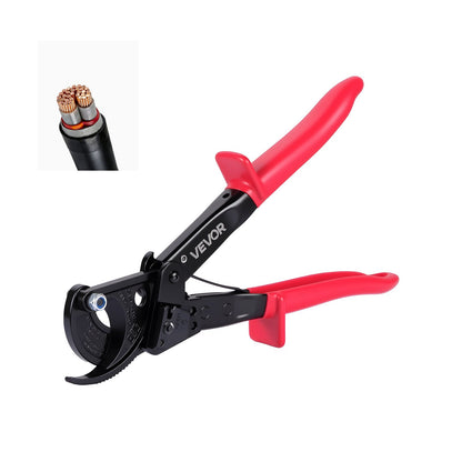 VEVOR Ratcheting Cable Cutter, Spring Steel Blades with PVC-Coated Handles, Quick-Release Button, Heavy Duty Ratchet Cable Wire Cutter for Cutting Copper & Aluminum Cables Up to 474 MCM / 240 mm² - DLJD10INCHJLG8RRK001V0 - view 1