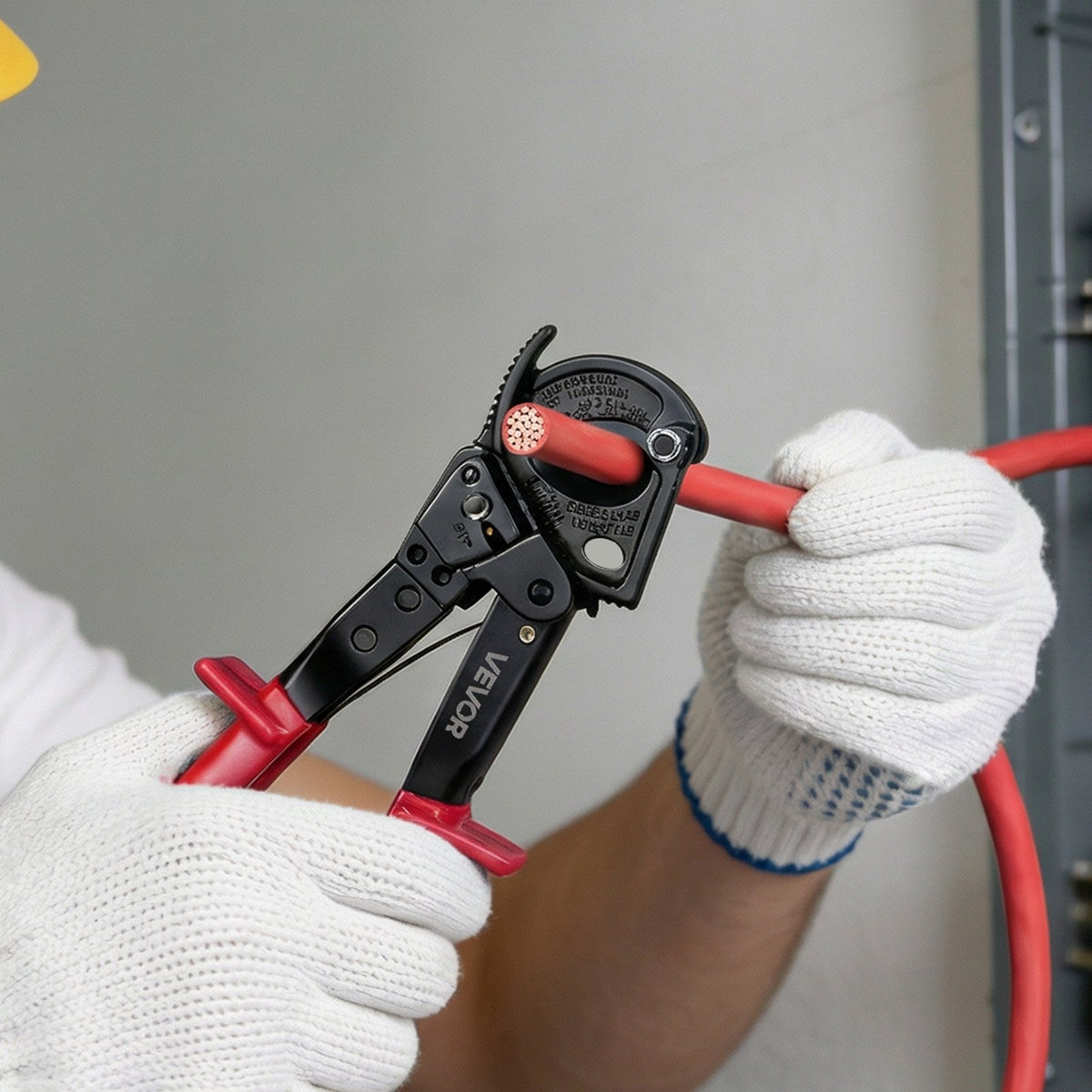 VEVOR Ratcheting Cable Cutter, Spring Steel Blades with PVC-Coated Handles, Quick-Release Button, Heavy Duty Ratchet Cable Wire Cutter for Cutting Copper & Aluminum Cables Up to 474 MCM / 240 mm² - DLJD10INCHJLG8RRK001V0 - view 9
