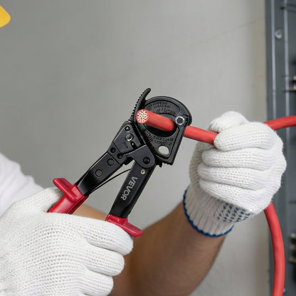 VEVOR Ratcheting Cable Cutter, Spring Steel Blades with PVC-Coated Handles, Quick-Release Button, Heavy Duty Ratchet Cable Wire Cutter for Cutting Copper & Aluminum Cables Up to 474 MCM / 240 mm² - DLJD10INCHJLG8RRK001V0 - view 9