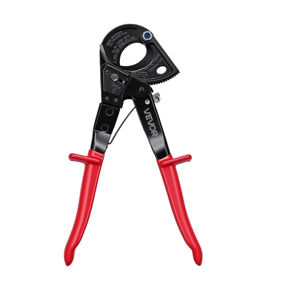 VEVOR Ratcheting Cable Cutter, Spring Steel Blades with PVC-Coated Handles, Quick-Release Button, Heavy Duty Ratchet Cable Wire Cutter for Cutting Copper & Aluminum Cables Up to 474 MCM / 240 mm² - DLJD10INCHJLG8RRK001V0 - view 10
