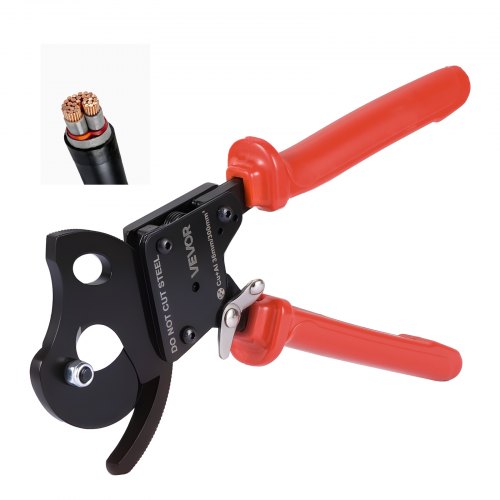 VEVOR Ratcheting Cable Cutter, Spring Steel Blades with PVC-Coated Handles, Quick-Release Button, Heavy Duty Ratchet Cable Wire Cutter for Cutting Copper & Aluminum Cables Up to 600 MCM / 300 mm² - DLJD11INCHJLVEL32001V0 - view 2