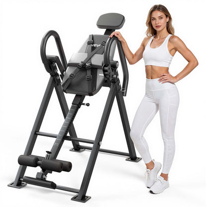 VEVOR Inversion Table, 300 lbs Capacity Heavy Duty Back Inverter Stretcher, Inverted Table with Stable Structure, Dual-Roller Locking, Decompression Tables for Shoulders, Neck, Back, Knees - DLJTFSDJPTKBYS8QV001V0 - view 1