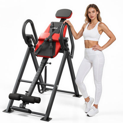 VEVOR Inversion Table, 300 lbs Capacity Heavy Duty Inverted Table, Back Inverter Stretcher with Dual-Roller Locking, Decompression Tables for Shoulders, Neck, Back, Multi-Angle Adjustable Tether Strap - DLJTSDPTKBPTG7PPH001V0 - view 1
