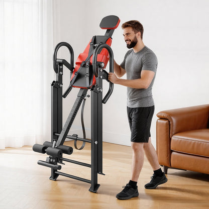 VEVOR Inversion Table, 300 lbs Capacity Heavy Duty Inverted Table, Back Inverter Stretcher with Dual-Roller Locking, Decompression Tables for Shoulders, Neck, Back, Multi-Angle Adjustable Tether Strap - DLJTSDPTKBPTG7PPH001V0 - view 9