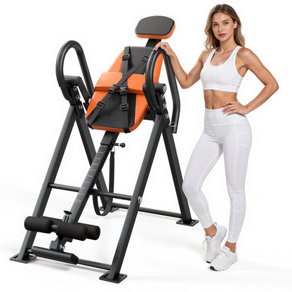 VEVOR Inversion Table, 300 lbs Capacity Heavy Duty Back Inverter Stretcher, Inverted Table with Dual-Roller Locking, Decompression Tables for Shoulders, Neck, Back, Multi-Angle Adjustable Tether Strap - DLJTSDPTKBPTPJ3LJ001V0 - view 1