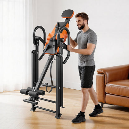 VEVOR Inversion Table, 300 lbs Capacity Heavy Duty Back Inverter Stretcher, Inverted Table with Dual-Roller Locking, Decompression Tables for Shoulders, Neck, Back, Multi-Angle Adjustable Tether Strap - DLJTSDPTKBPTPJ3LJ001V0 - view 9